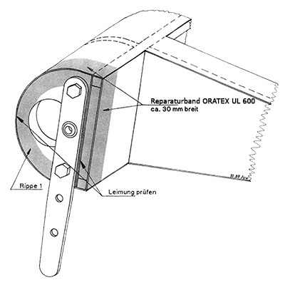 Reparaturband ORATEX UL 600 für Schleicher EASA-AD 2021-0230